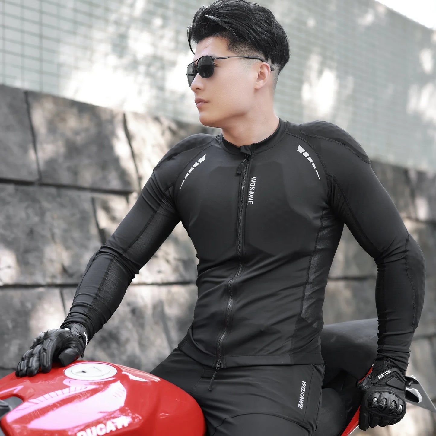 WOSAWE Motorcycle Jacket Men Women Full Body Armor Protection Jacket Motocross Racing Clothing Suit Moto Riding Protector Jacket