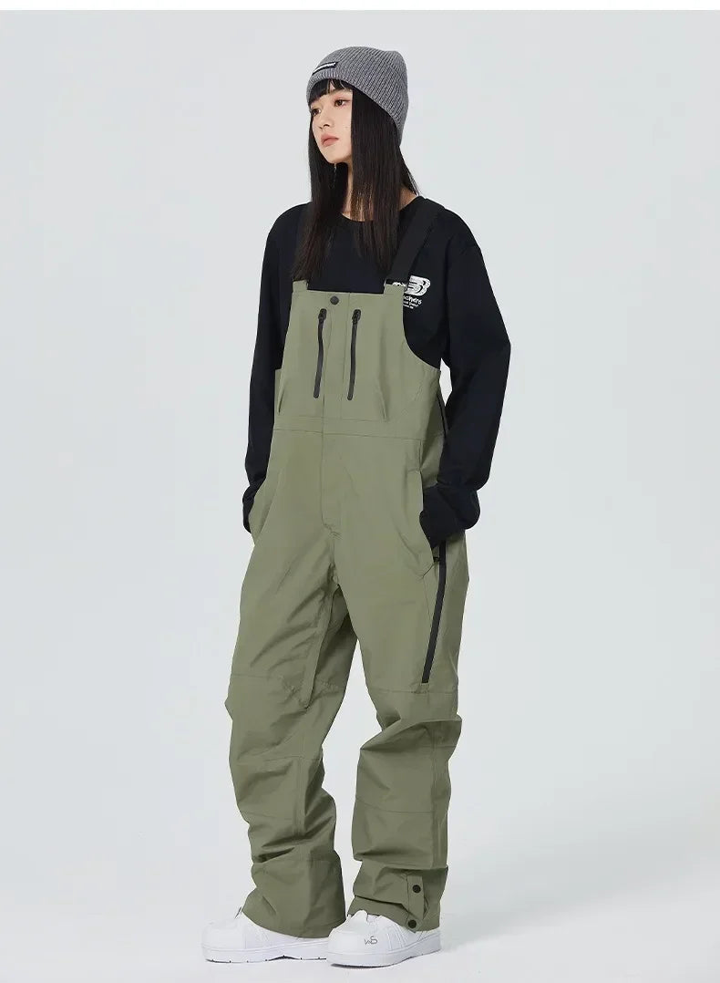 New 2025 Outdoor Winter Ski Pants for Women Men Waterproof Thermal Skiing Overalls Thickened Windproof Snowboard Straps Trousers