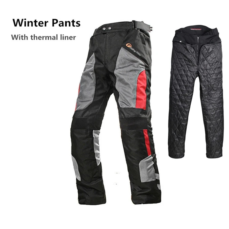 Motorcycle Pants Summer Breathable Winter Warm Motorbike Riding Protective Waterproof Trousers with free Liner and Kneepads HP12