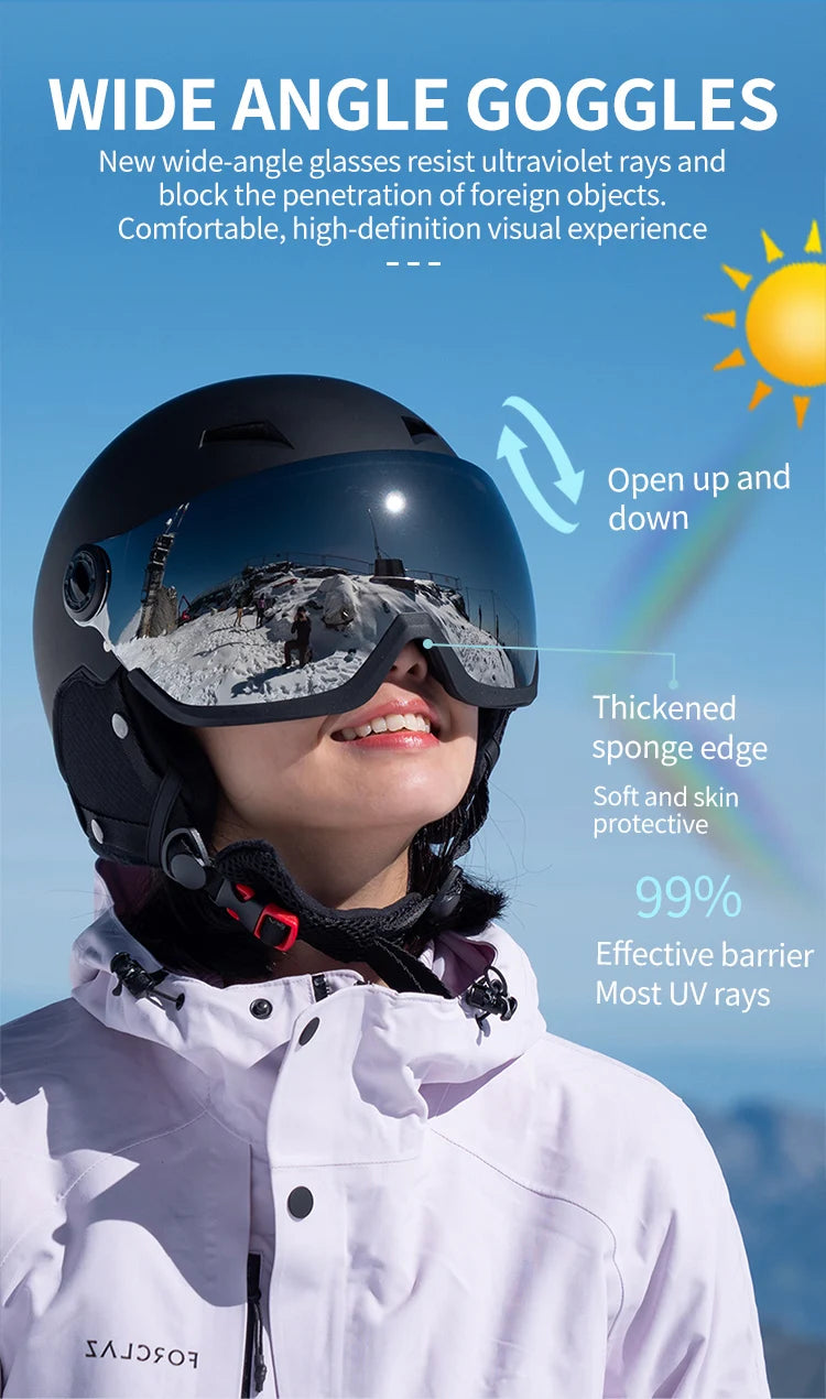 Eastinear's New Lightweight All-in-one Goggles Ski Helmet Men's and Women's Children's Outdoor Skiing and Snowboarding Equipment