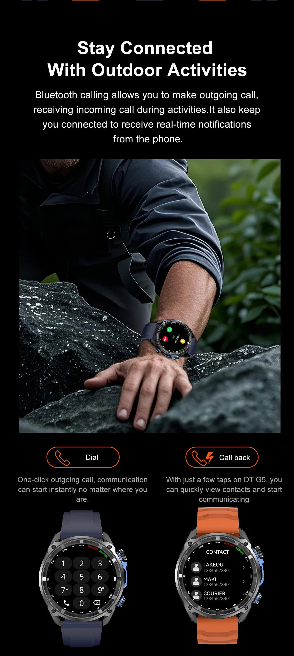 2025 Military Offline map 1000mAh Battery Smart Watch 4GB Big Memory GPS Navigation MP3/MP4 Player Swim Sports trackr Smartwatch