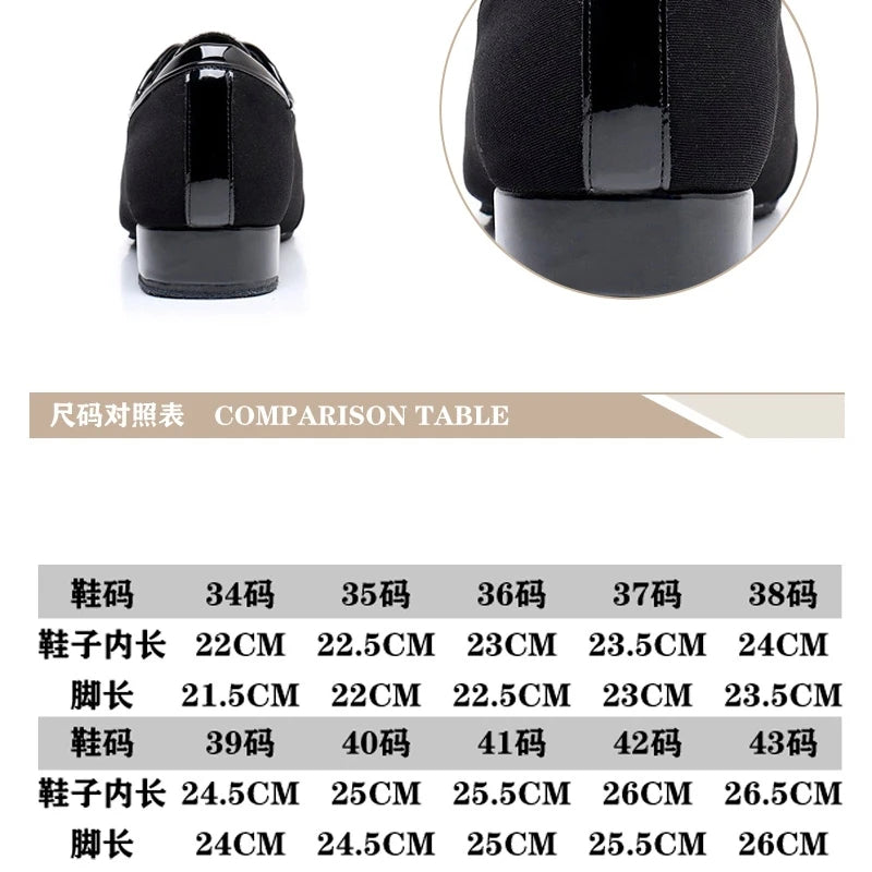 Men's Modern Dance Shoes with Soft Sole Patent Leather Black and White Soft Sole Square Dance Competition Specific Dance Shoes