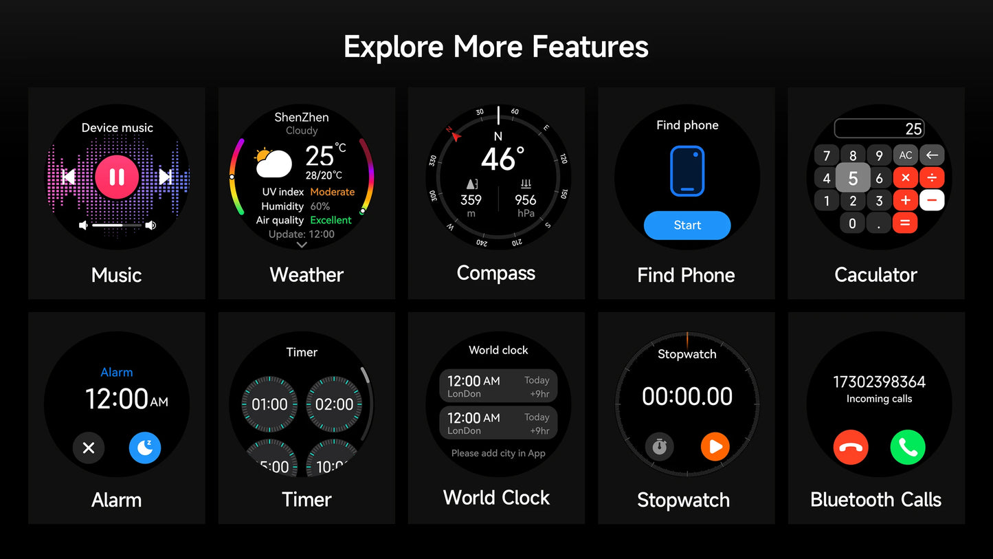 Ulefone Armor Watch Pro Smartwatch 1.5" AMOLED Display, Built-in GPS, Heart Rate Monitor, Sports Smart Watch for Men & Women