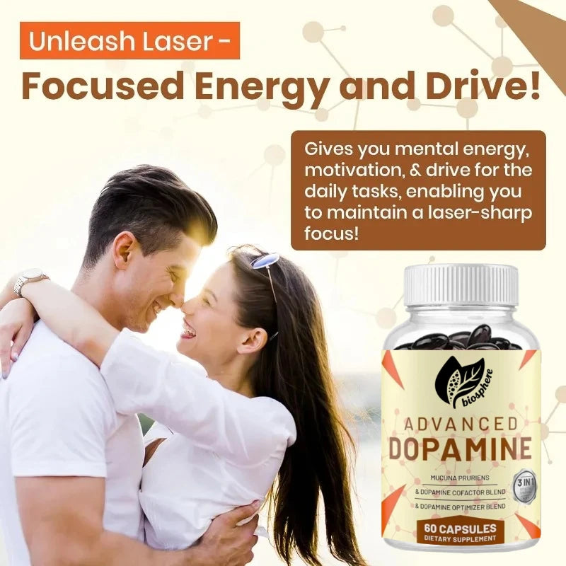 Dopamine Supplement Capsules - Velvet Bean Seed Extract, High Quality Vitamins, Minerals, and Natural Plant Extracts