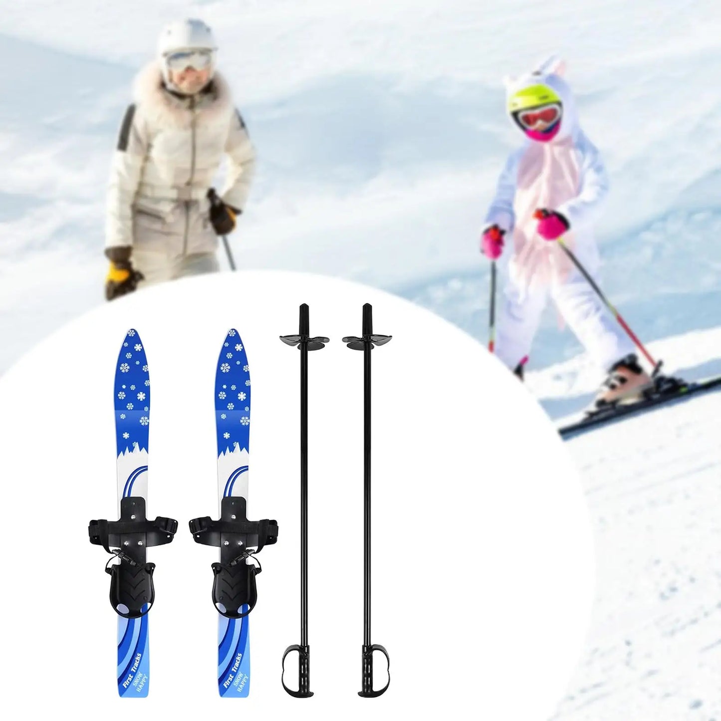 Snowblades Short Skis with Ski Poles with Bindings Snowboard Ski Board Sporting