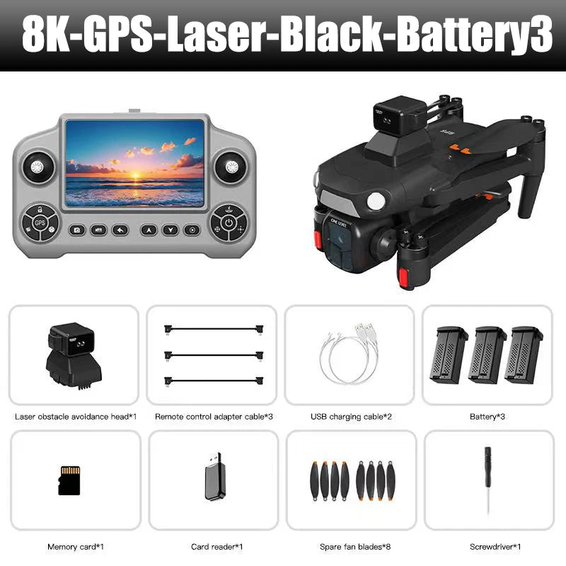 For Xiaomi A1R 3S GPS Drone 360°Laser obstacle avoidance 8K Professional HD Camera UAV WIFI Brushless Foldable Quadcopter Dron