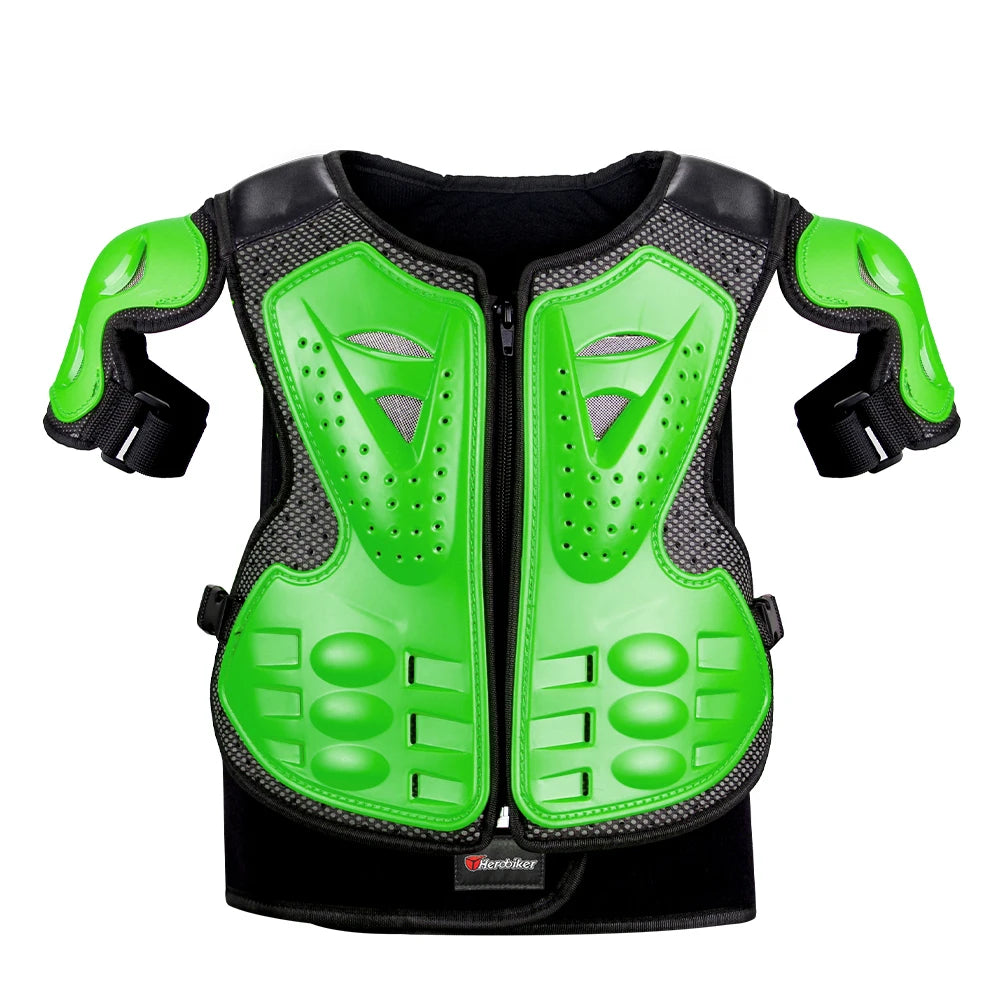 Kid's Motorcycle Armor Vest Protection Motocross Body Armor Jacket Protective Armors Riding Kneepads Moto Full Armor Children