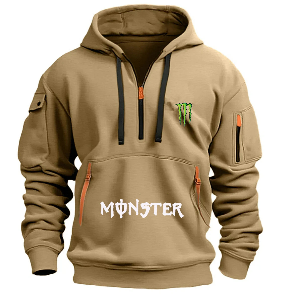 2026 Magic Claw Energy Men's Hooded Jacket Winter Warmth Half-Zip Outdoor Sport Pullover Autumn/Winter Outdoor Shirt