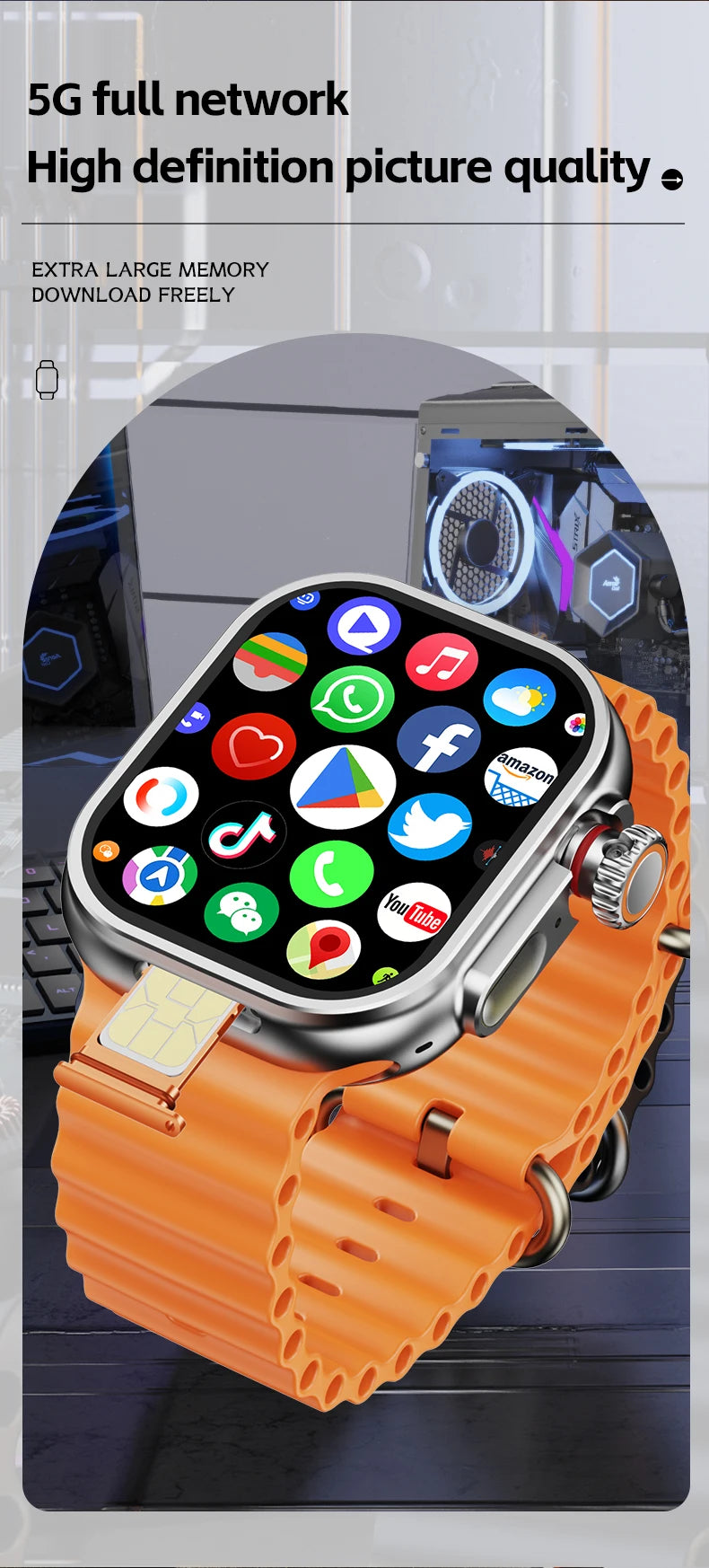 S11 Ultra Smart Watch 2.26 inch Amoled 490*580 Smartwatch With 4G 5G LTE Sim Card Touch encoder GPS precise position 2000Mah