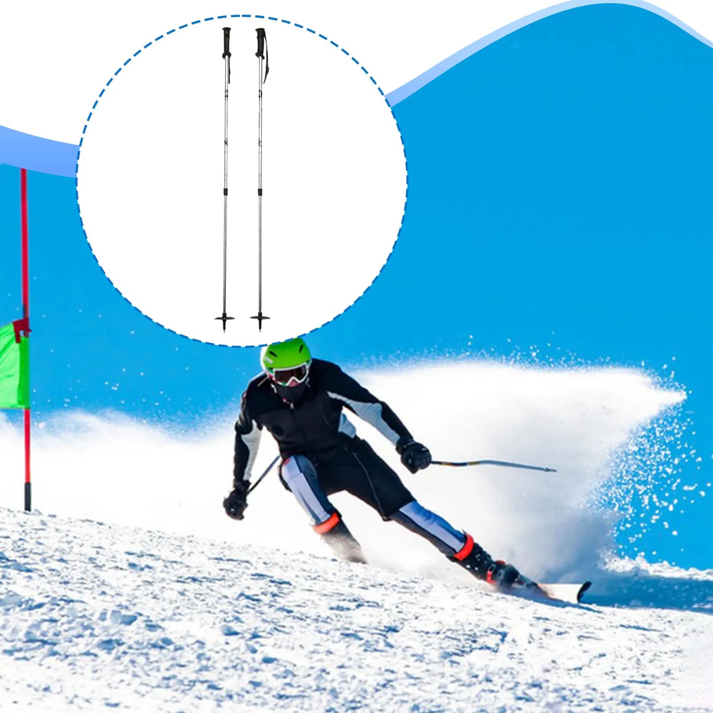 Skiing Pole Adjustable Trekking Poles for Outdoor Adventures Hiking Support Snowboarding Sturdy Walking Sticks for Mountains