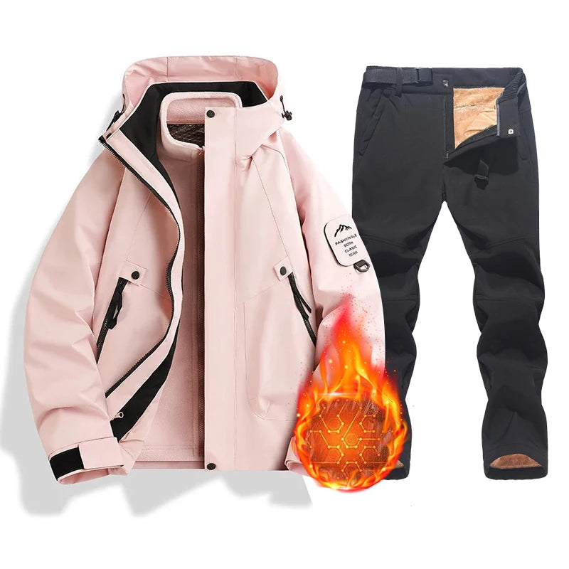 New Women's Ski Suit Brands Windproof Waterproof Thicken Warm Snow Coat Winter Skiing And Snowboarding Jacket and Pants Set
