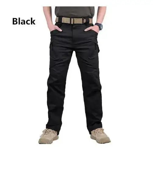Mens Waterproof Cargo Pants Elastic Multiple Pocket SWAT Combat Trousers Outdoor Joggers Pant Tactical Hiking Hunting Pants Men