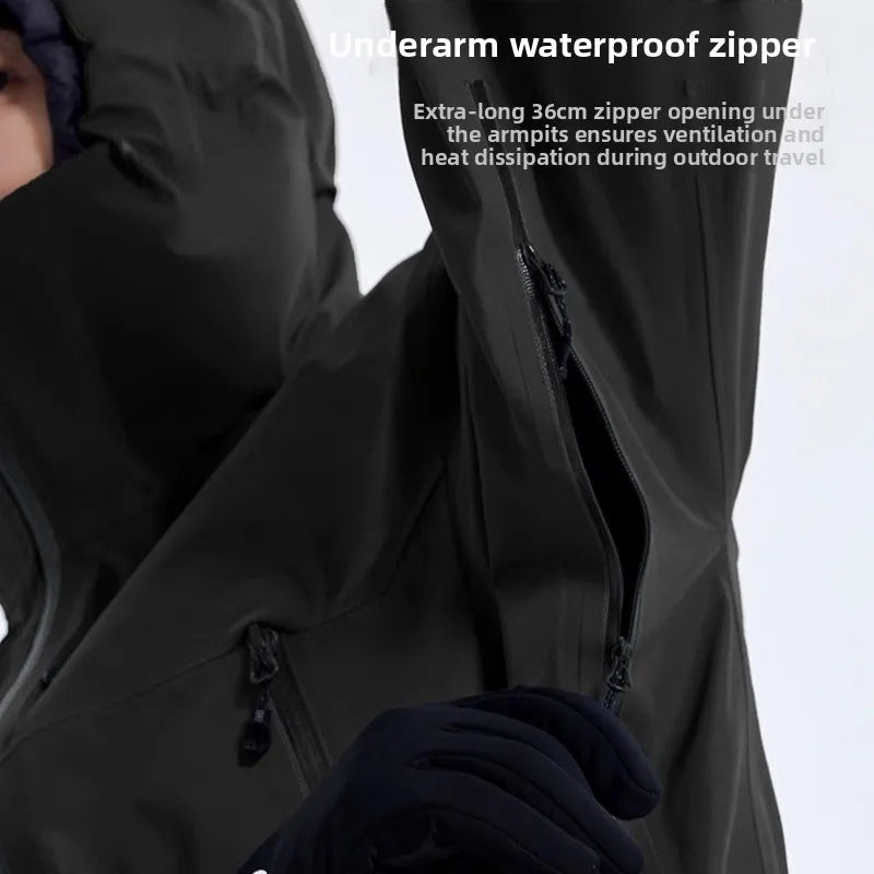 All-Weather Waterproof Hiking Jacket, High Breathability Mountaineering Coat for Men & Women