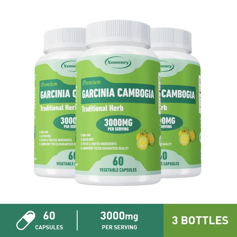 Garcinia Cambogia Capsules - Fat Burning & Cellulite Burner Detox, Weight Management, Metabolism Boost