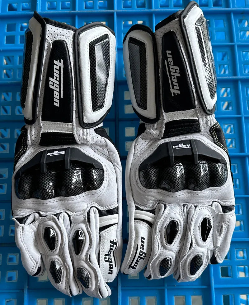 Genuine Leather Motorcycle Gloves Men's Windproof Outdoor Riding Motocross Gloves Touch screen Motociclismo Protective Equipment
