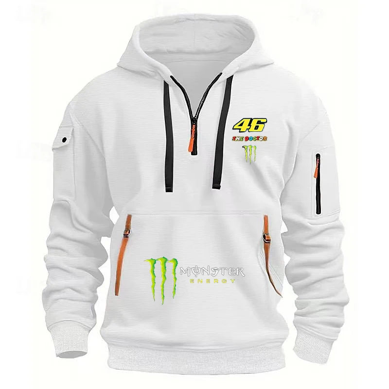 2026 Magic Claw Energy Men's Hooded Jacket Winter Warmth Half-Zip Outdoor Sport Pullover Autumn/Winter Outdoor Shirt