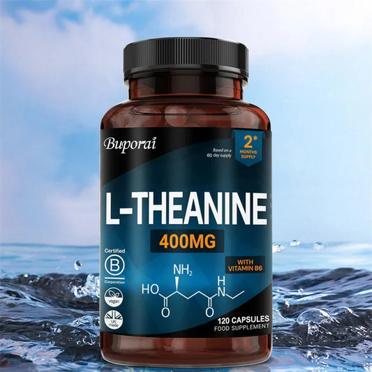 L-Theanine 400MG - Supports Relaxation, Relieves Stress and The Nervous System, Reduces Fatigue, and Promotes Energy Production