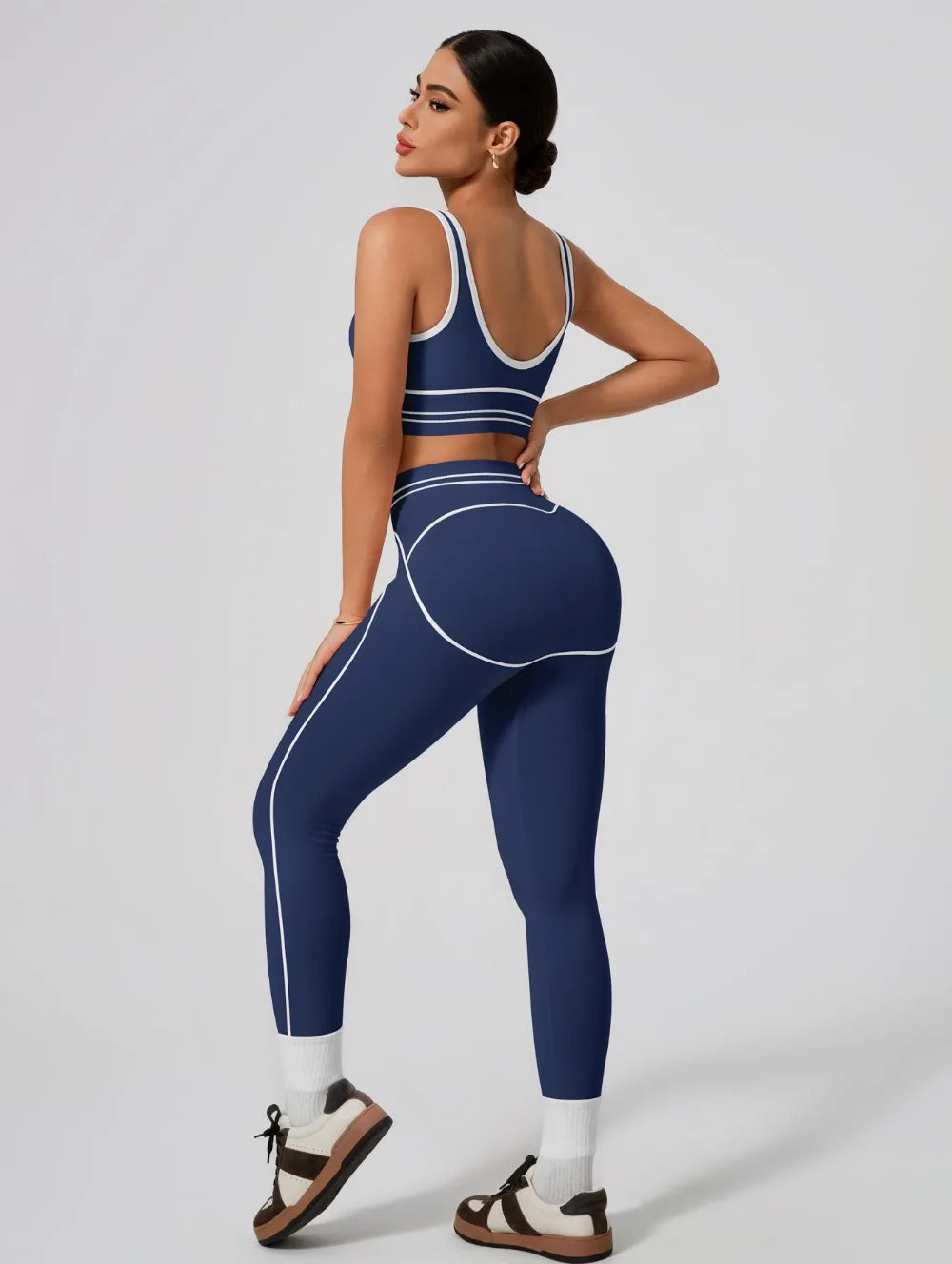 Women's Seamless Yoga Set - Sports Bra & High Waist Leggings Activewear for Gym Workout Fitness Exercise Stretch Athletic Outfit