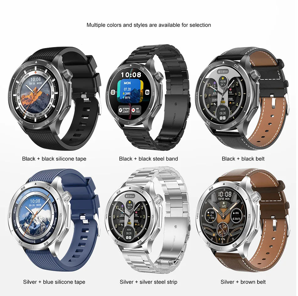 2025 New OPPO X2 Smart Watch Men's GPS Sports IP68 Waterproof Compass Heart Rate Blood Oxygen Bluetooth Call Smartwatches IOS