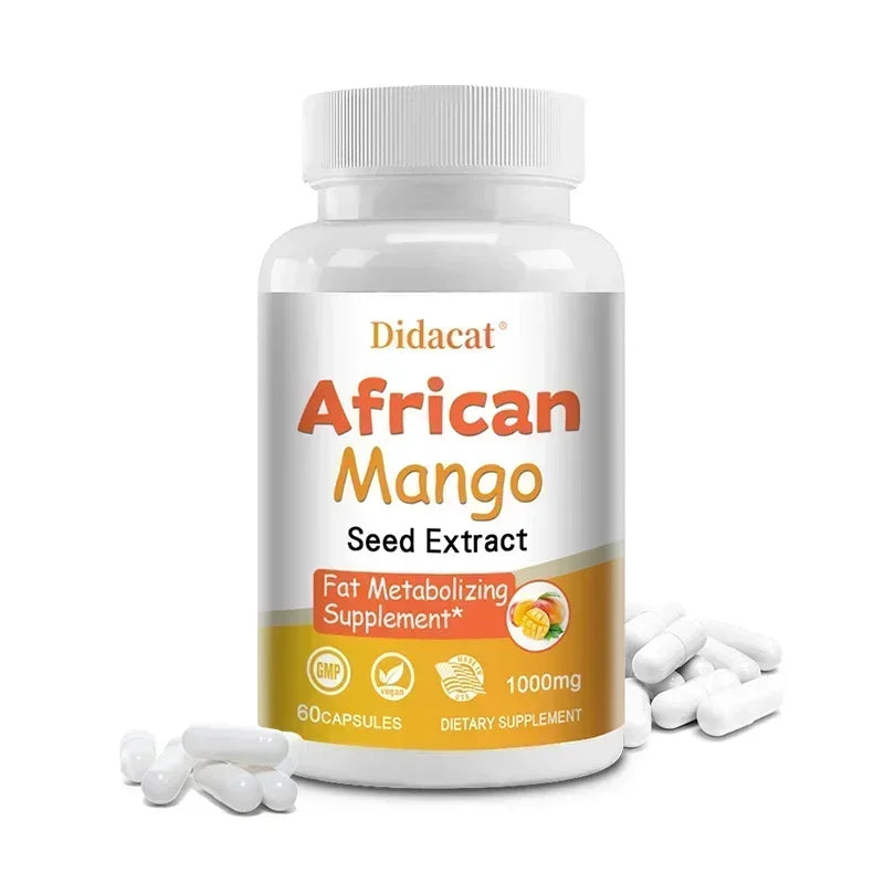African Mango Capsules - Powerful Metabolism, Appetite Suppressant, Immune System Health, Fat Burning Capsules, Non-GMO