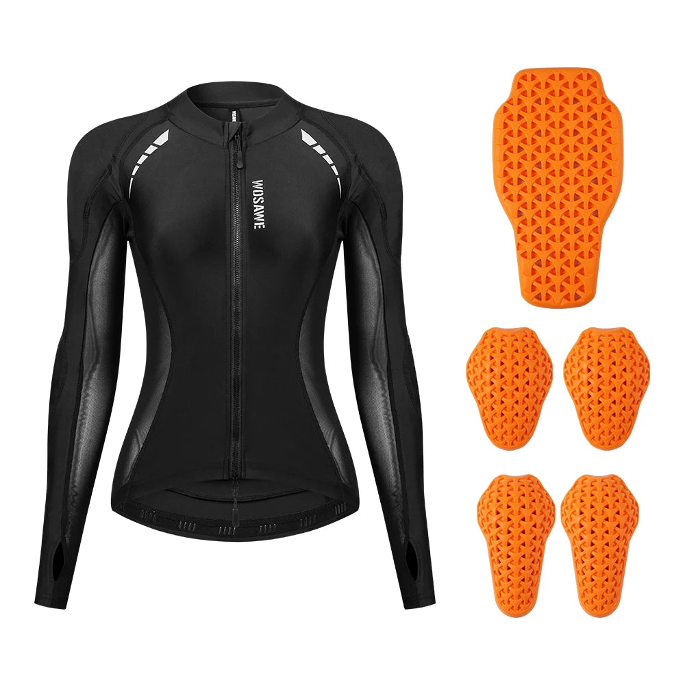 WOSAWE Summer Breathable Women's Motocross Motorcycle Armor Knight Riding Protect Anti Fall Soft Motorbike Armors Racing Jacket