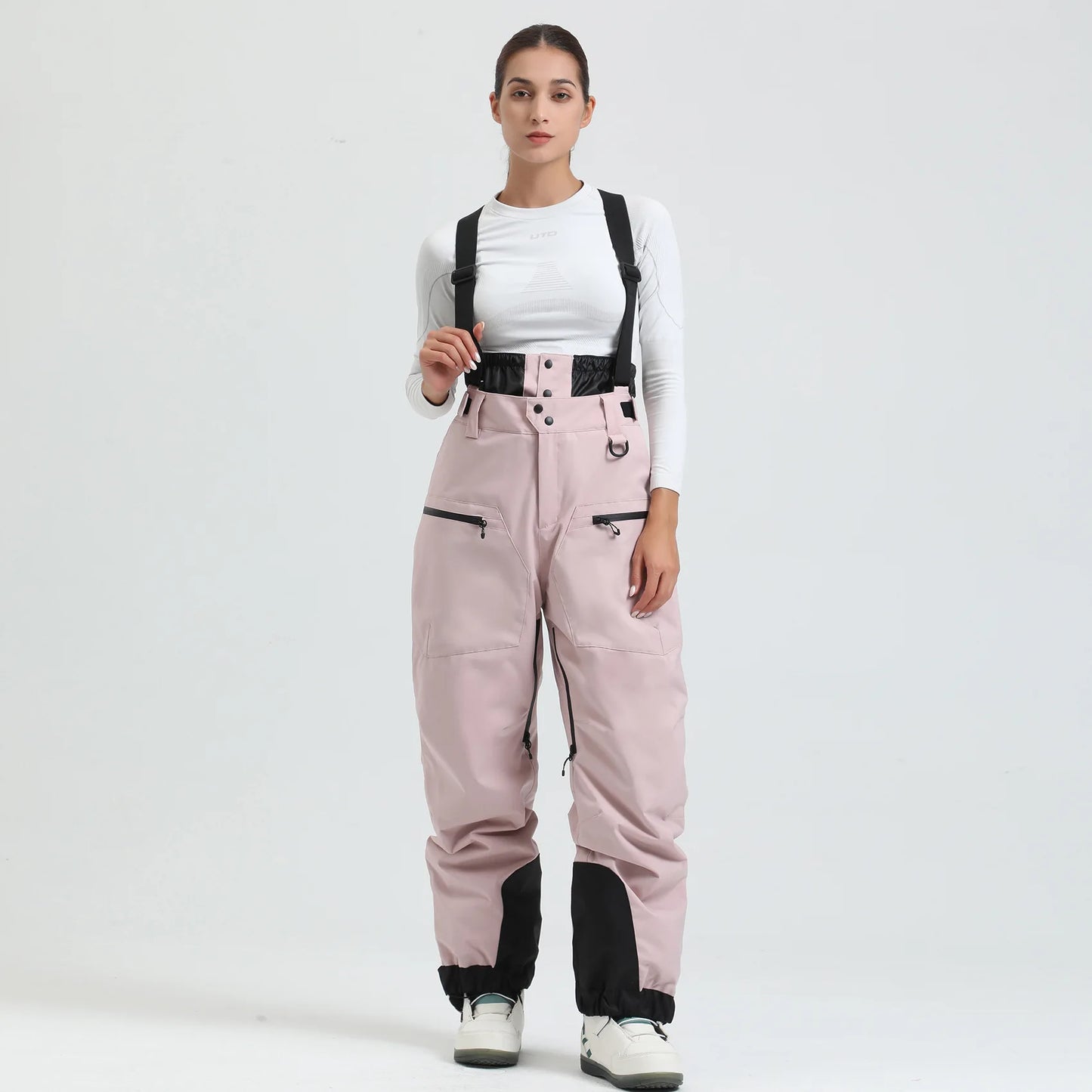 Gsou Outdoor Sport Mountain Female Ski Pants Winter Waterproof Men Women Snowboard Overalls Suspender Snowpants Warmth -40 degre