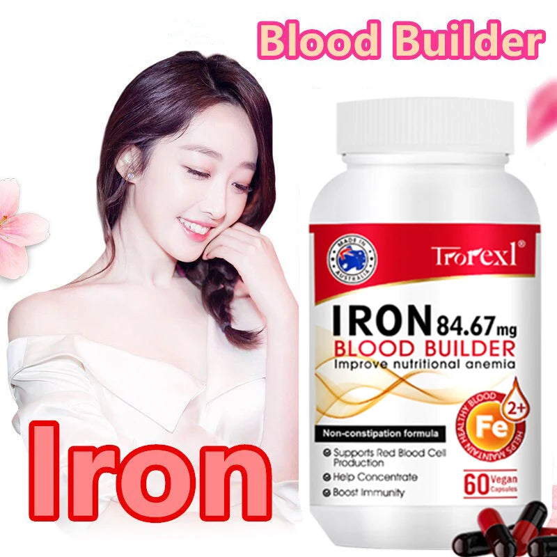 Iron Blood Builder Supplement for Women Nutritional Anemia, Iron Levels, Enhance Immunity Pills for Women Boosting Hemoglobin