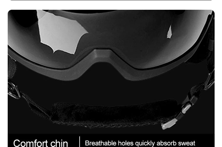 Eastinear Ski Helmet Ski Goggles Helmet Integrated Warm and Anti-collision Outdoor Ski Safety Equipment for Adults and Children