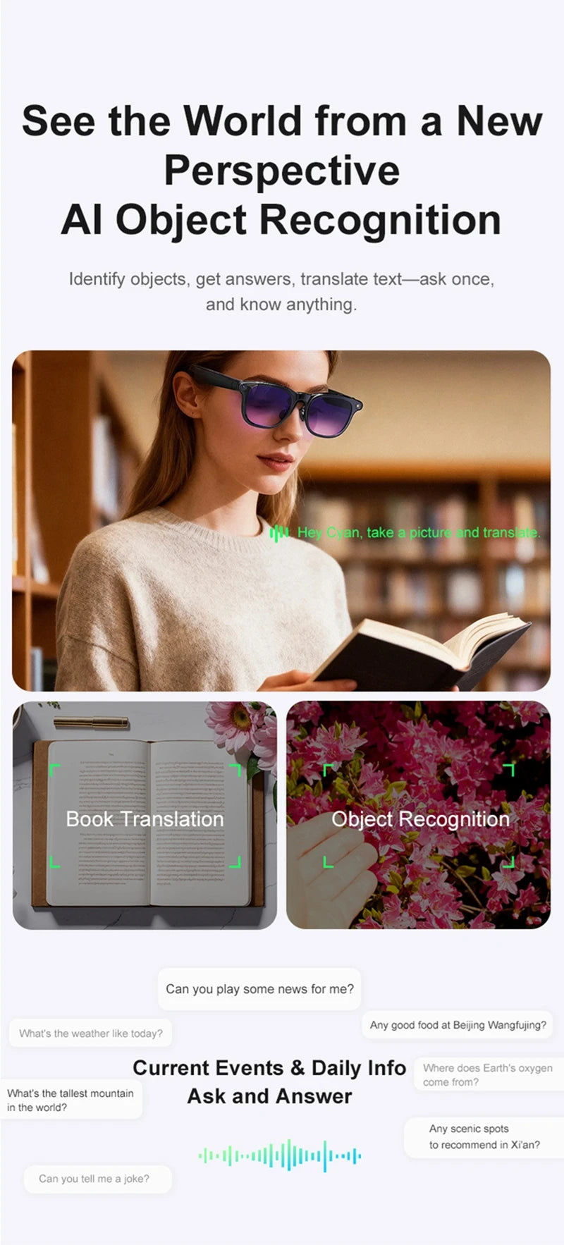 Lenovo 8K AI Smart Glasses With 100MP Camera Chat GPT Touch Sport Sunglasses Bluetooth Call Video Music Player For Men Women