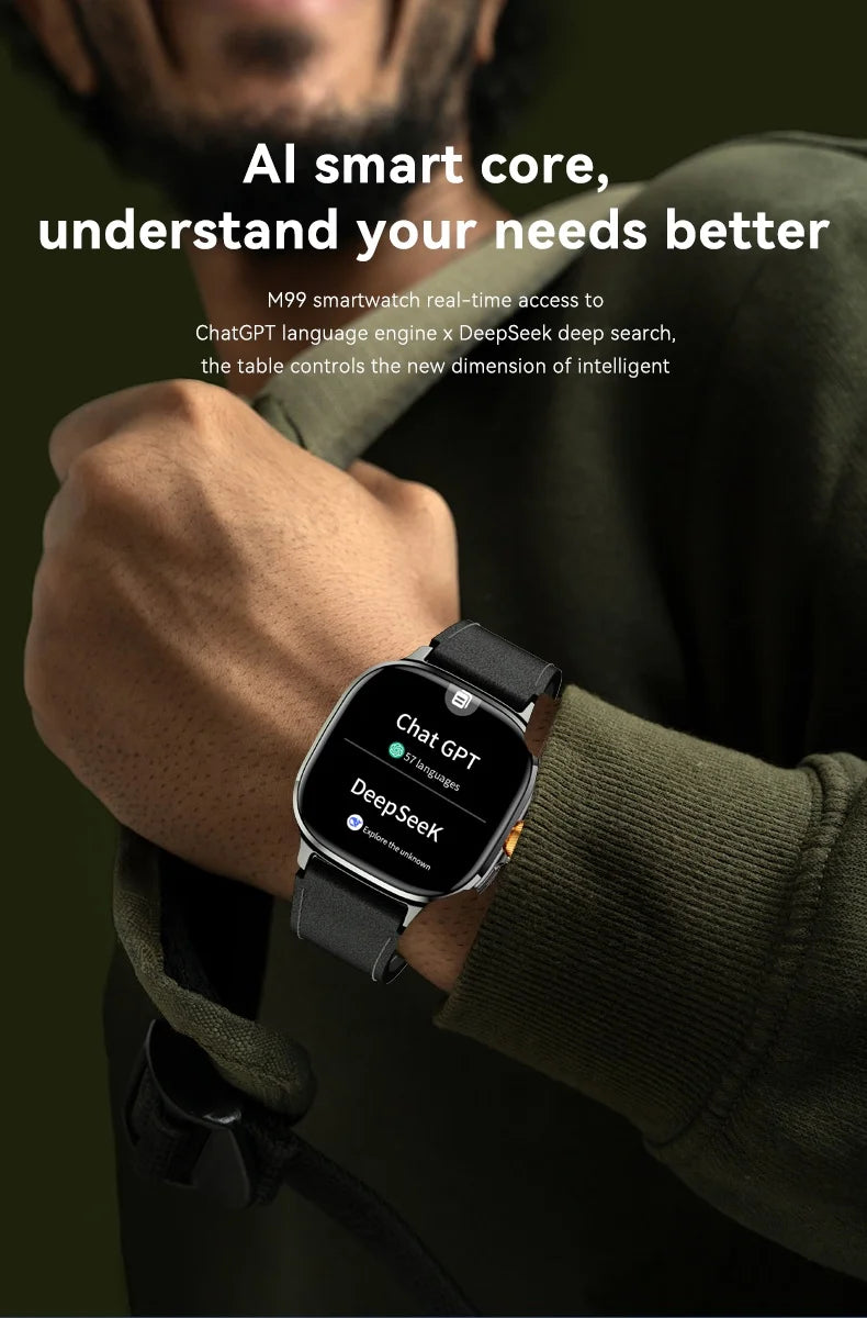 M99 Smart Watch Android 10.0 Smartwatch With Sim Card Rotary Camera GPS WIFI Compass 512GB Storage 2.4inch larger Amoled Screen