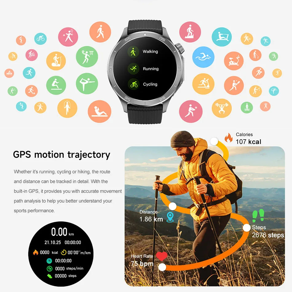 2025 New OPPO X2 Smart Watch Men's GPS Sports IP68 Waterproof Compass Heart Rate Blood Oxygen Bluetooth Call Smartwatches IOS