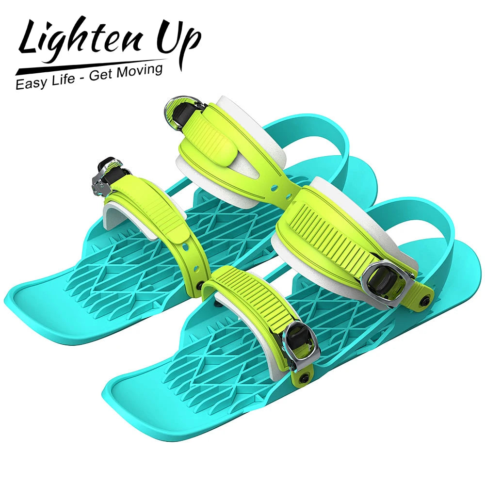 Adult Mini Ski Skates Snow Short Adjustable Bindings Portable Skiing Shoes Skiboard Snowblades for Winter Sports