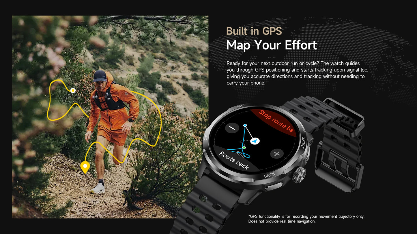 Ulefone Armor Watch Pro Smartwatch 1.5" AMOLED Display, Built-in GPS, Heart Rate Monitor, Sports Smart Watch for Men & Women