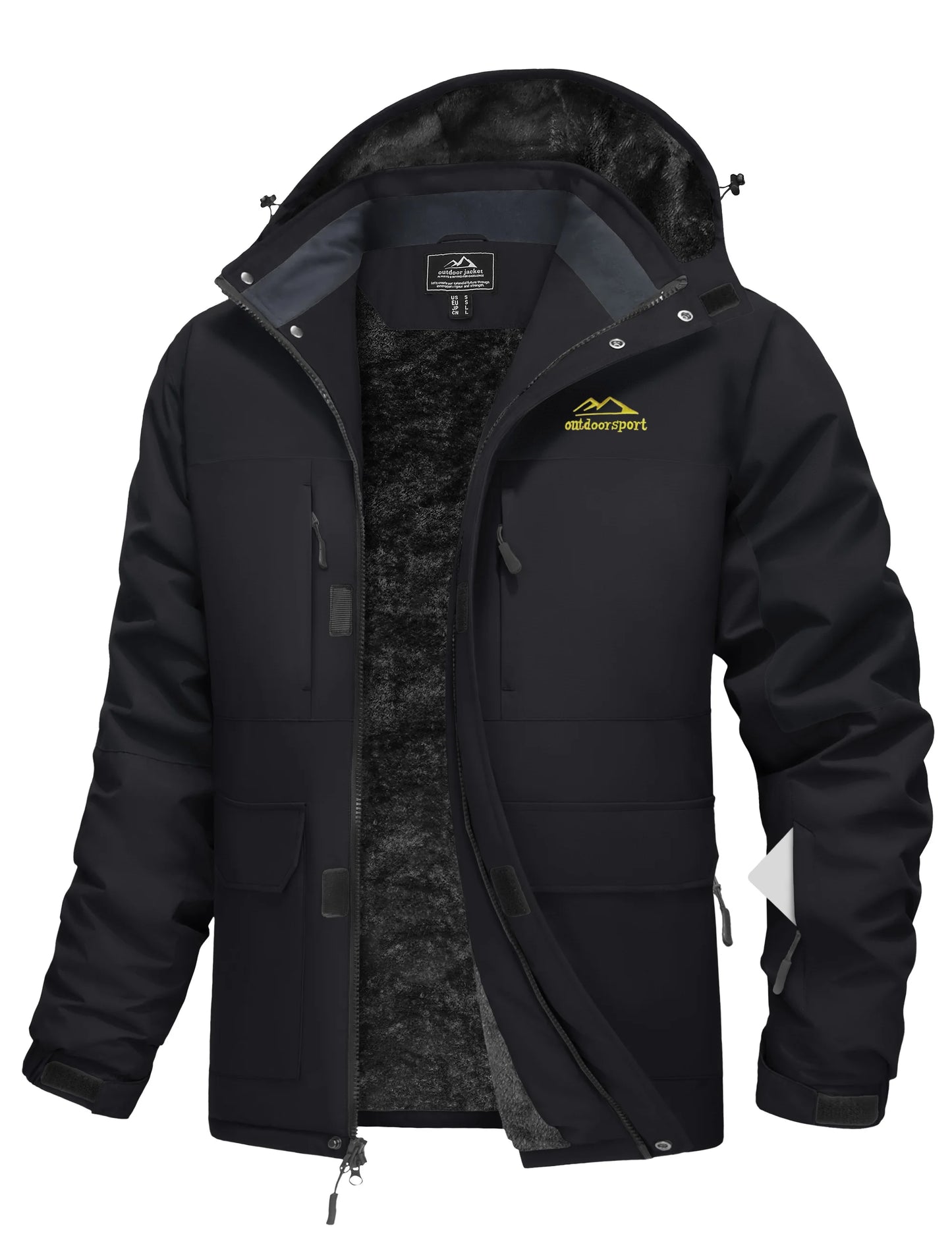 TACVASEN Winter Heavyweight Coats Mens Ski Snow Waterproof Jackets Fleece Warm Snowboard Hooded Jacket Parka Raincoats 9 Pockets
