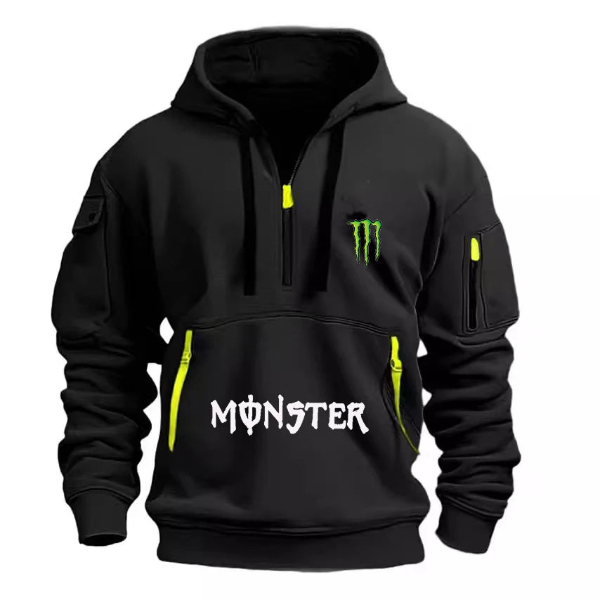 2026 Magic Claw Energy Men's Hooded Jacket Winter Warmth Half-Zip Outdoor Sport Pullover Autumn/Winter Outdoor Shirt