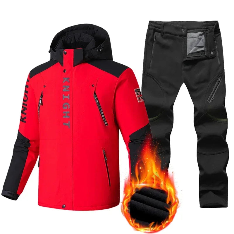 Winter Ski Suit Men Snow Parkas Super Warm Windproof Outdoor Sports Skiing Fleece Jackets and Pants Male Snowboard Wear Overalls