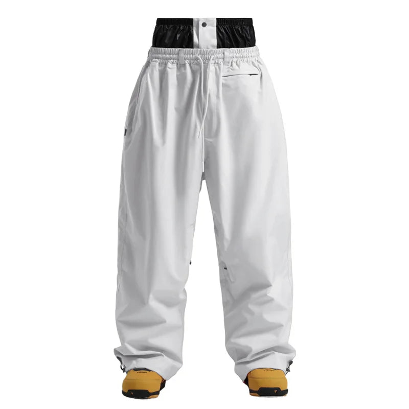 Gsou Snow 2025 Unisex Loose Fit Cargo Ski Pants - Waterproof Windproof Snowboard Trousers for Men & Women Winter Snow Gear