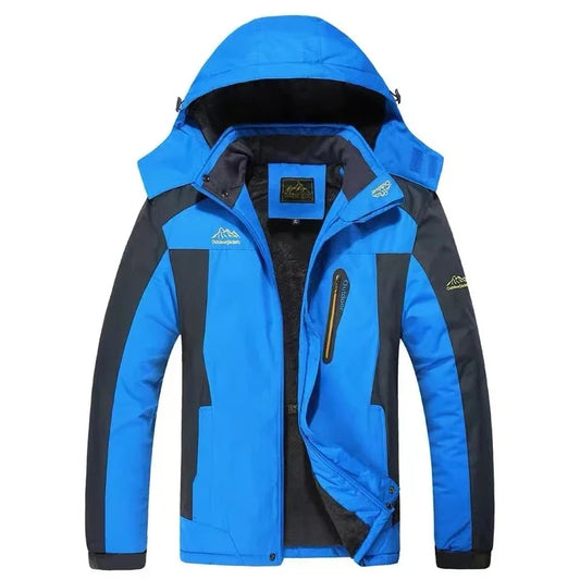 Winter New Waterproof Coat for Men, Winter with Added Velvet and Thick Warm Top, Men's Casual Loose Ski Jacket Jacket Quality