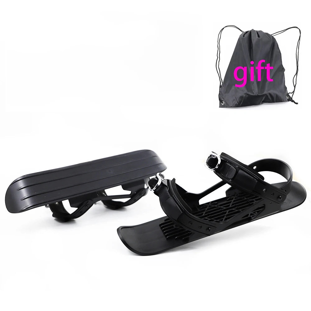 Mini Short Ski Skates Skis Boots Skiboards Adjuatable Adults Short Shoe Snowblades Portable for Winter Outdoor Sports Snow Board
