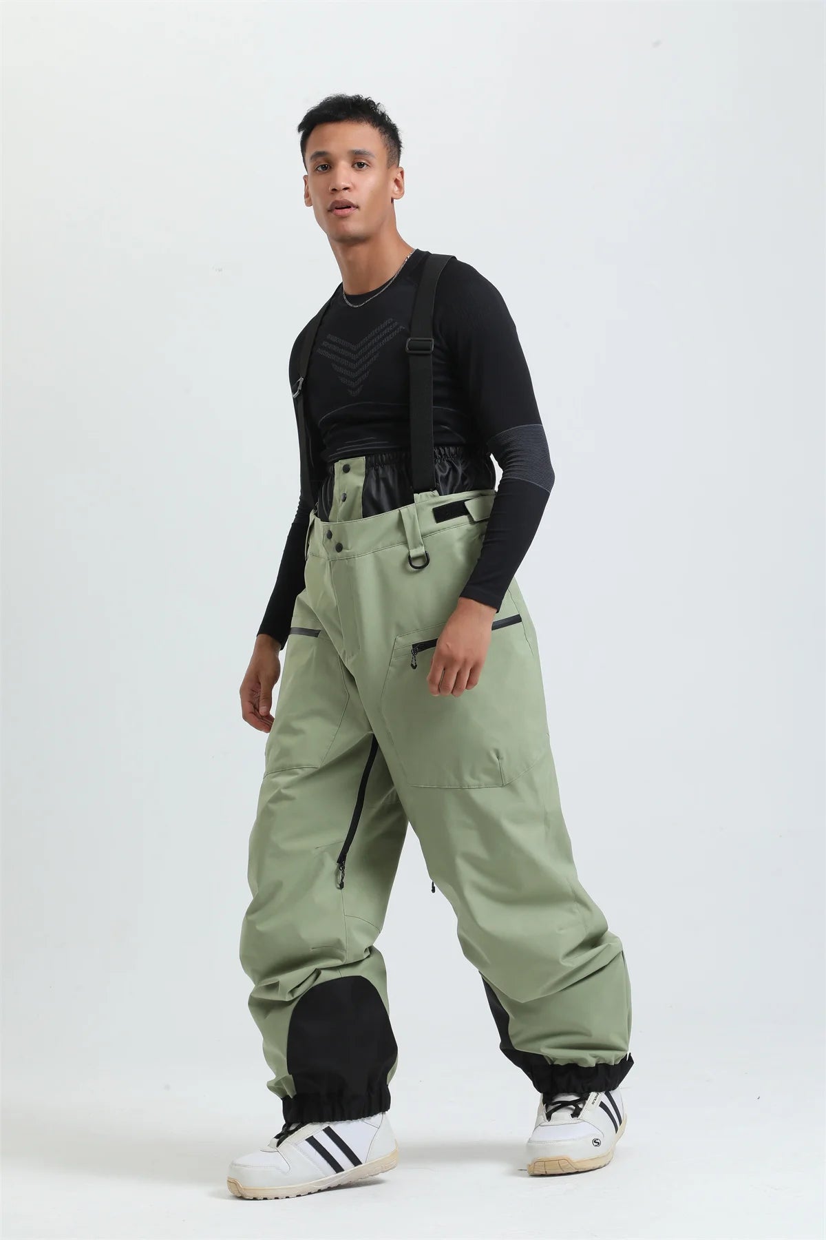 Gsou Outdoor Sport Mountain Female Ski Pants Winter Waterproof Men Women Snowboard Overalls Suspender Snowpants Warmth -40 degre
