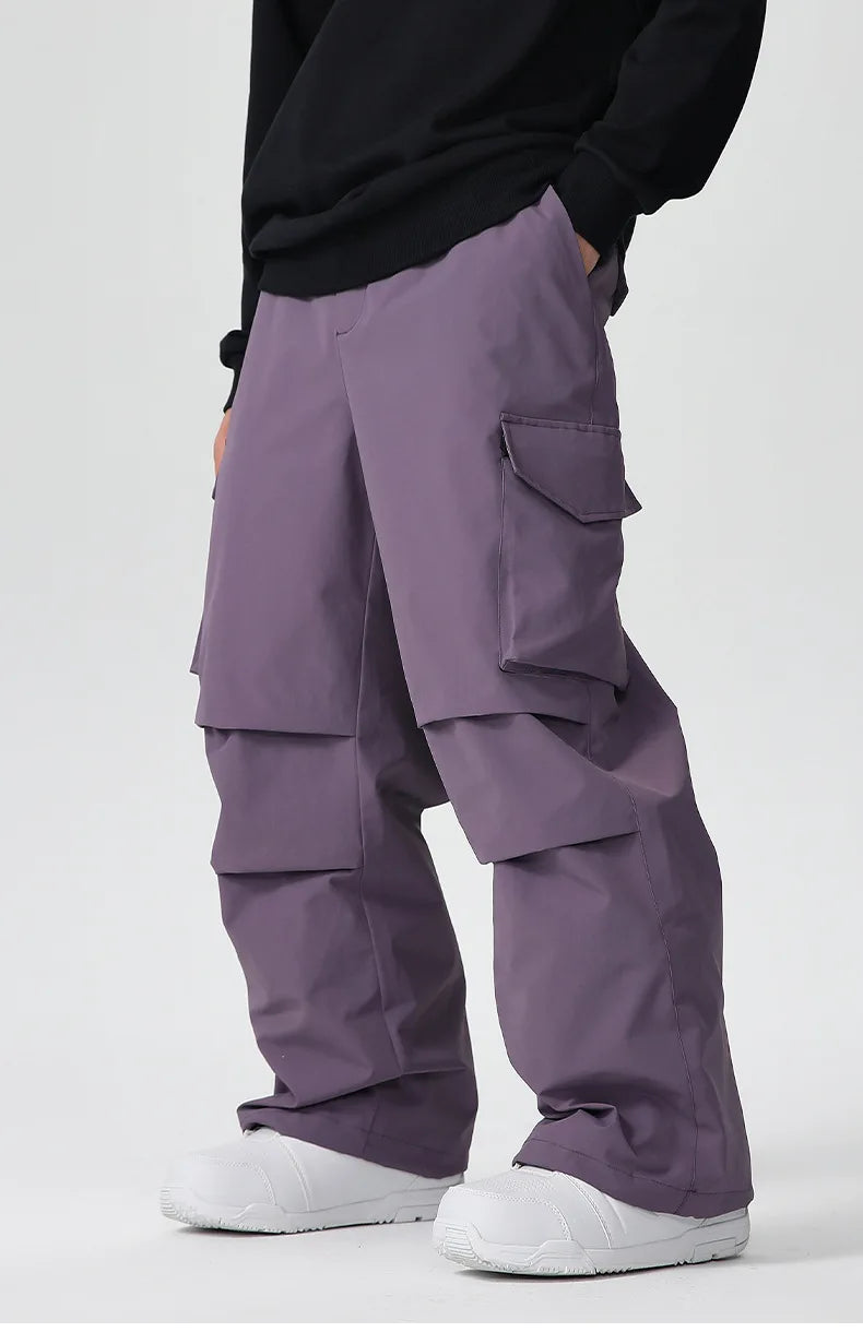 New Men Skiing Pant Solid Sport Warm Windproof Breathable Outdoor Ski Pants Pocket Waterproof Snow Women Adult Snowboard Pant