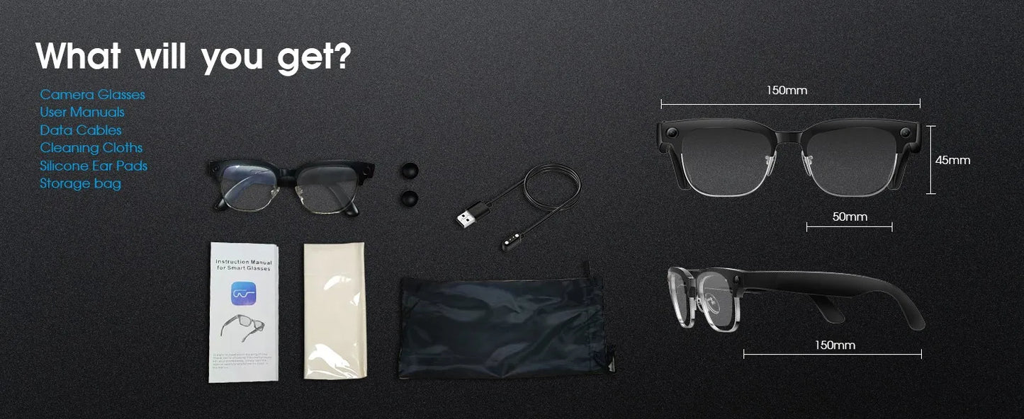 2025 New Upgrade Smart Glasses With Camera Video Recording AI Photo Recognition Bluetooth Call Translation Voice Sunglasses Man