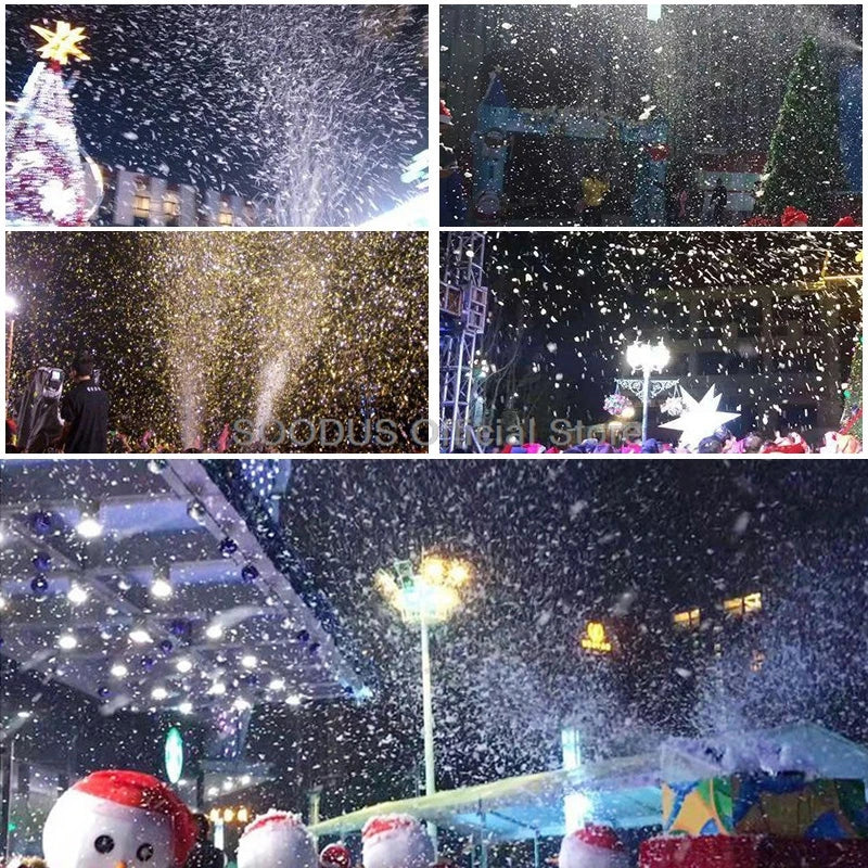 High Power Shaking Snow Machine Out Door Artificial Fake Snow Making Machine Snowflake Maker Moving Head For Party Event Stage