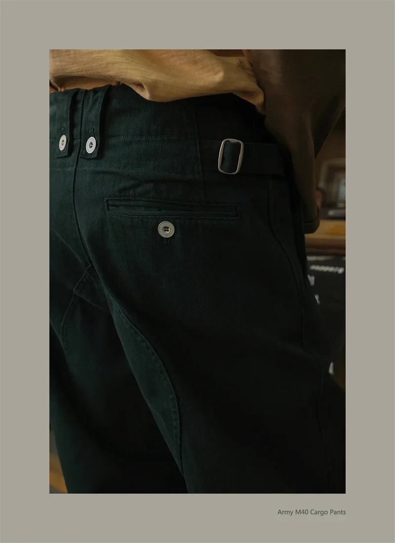 Second Order Army M40 Cargo Pants German Style Vintage Inspired Chino Trousers
