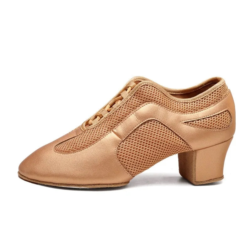 Latin Dance Shoes Adult Men Women Skin Tone Patent Leather Professional Soft Teacher Shoes Square Dance Shoes Ballroom Big Size