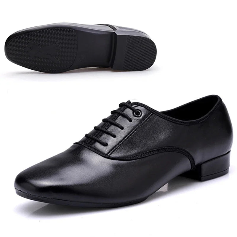 Leather Men Dance Shoes Sports Square Shoe for Men Adult Soft Dance Latin Shoes Modern Waltz Male Sneakers Increase