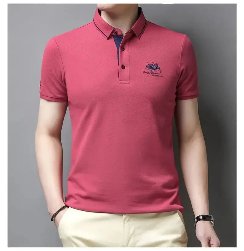 Summer Mens Short Sleeve Embroidered Polo Shirts Breathable Lightweight Shirt Luxury Top Casual Lapel T-shirt Men T Shirt Homme
