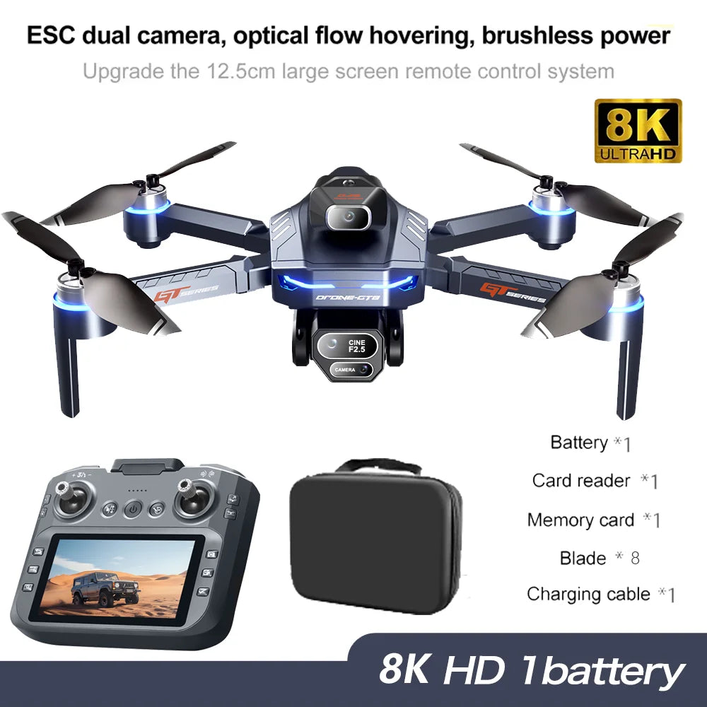 2026 New GT8 Drone GPS 8K Professional HD 360° Dual Cameras 5G WIFI Brushless Motors Obstacle Avoidance Foldable Quadcopter Toys