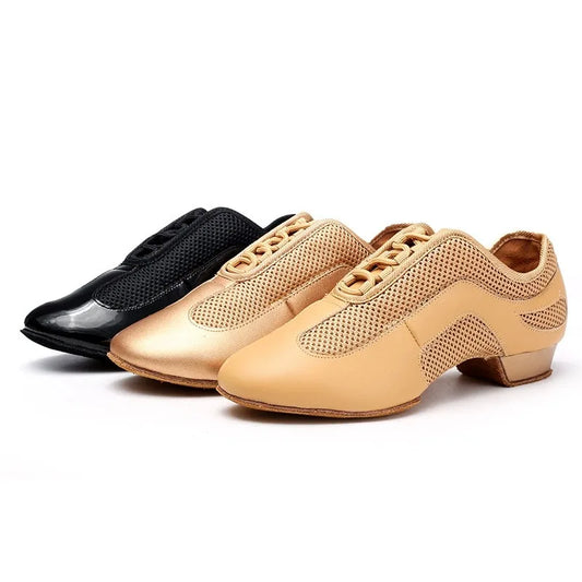 Latin Dance Shoes Adult Men Women Skin Tone Patent Leather Professional Soft Teacher Shoes Square Dance Shoes Ballroom Big Size