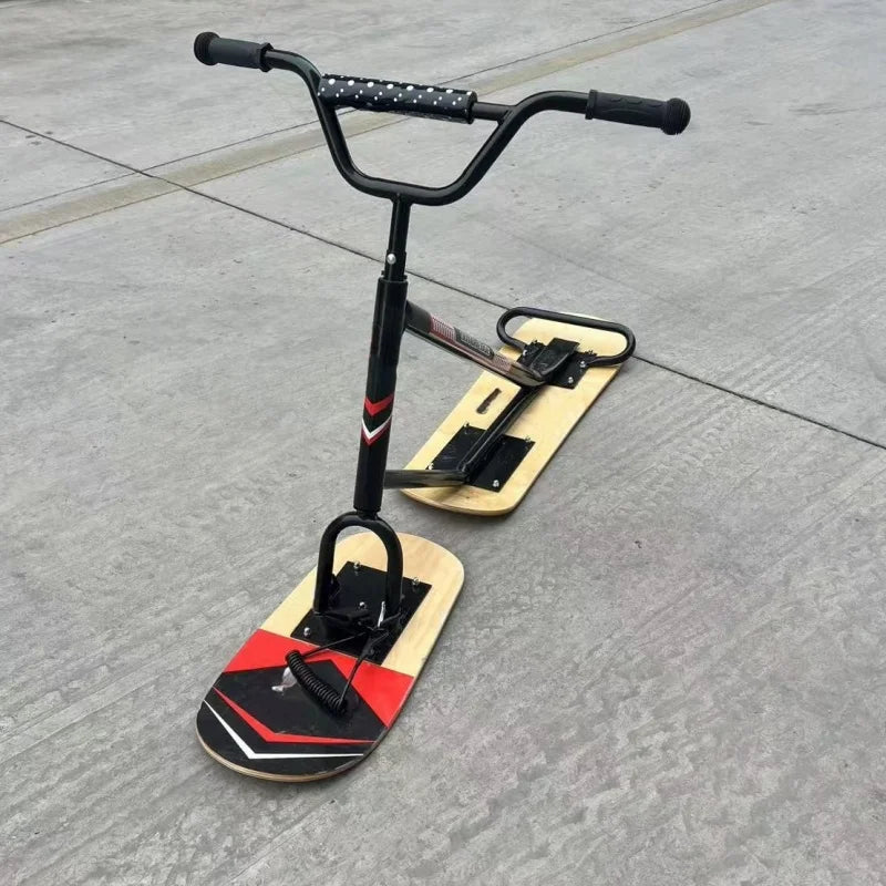 Adult Ski Carts Thickened Wear-resistant Aluminum Skis Freestyle Skis Grass Skis Snowboards Orienteering Wood Color